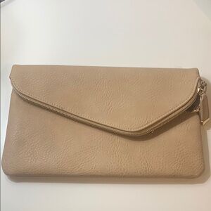 NWOT Vici Elegant Tan Clutch Bag